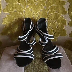 Manolo Blahnik Black and White Heels Classic Elegance